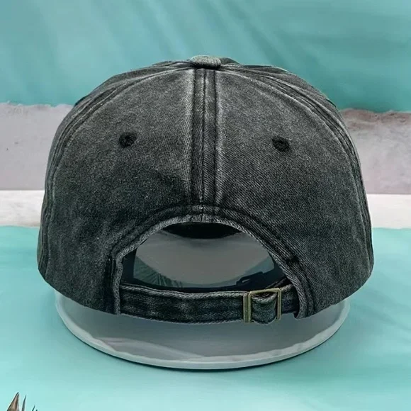 Vintage Washed "Dog Mom" Embroidered Baseball Cap - Picture 4 of 6